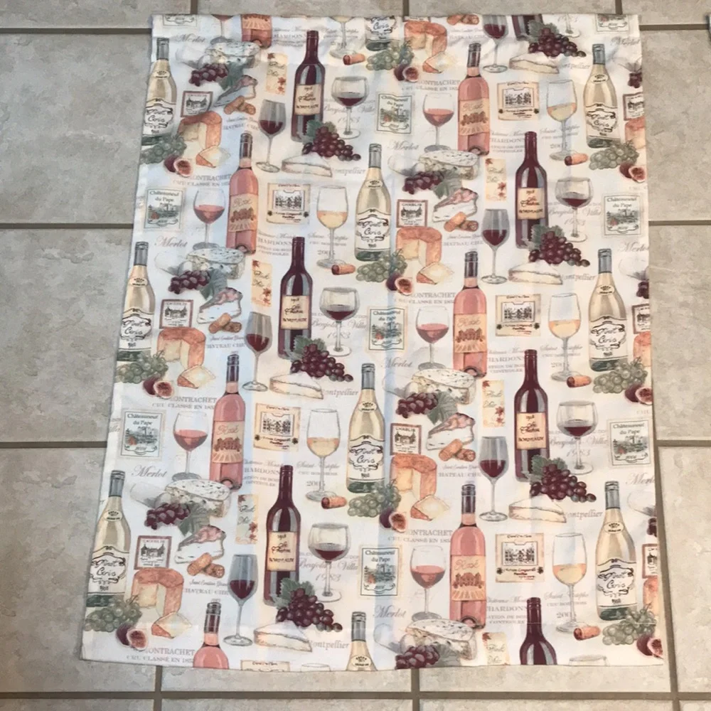 Curtains Wine Themed 3 Piece Curtains Set